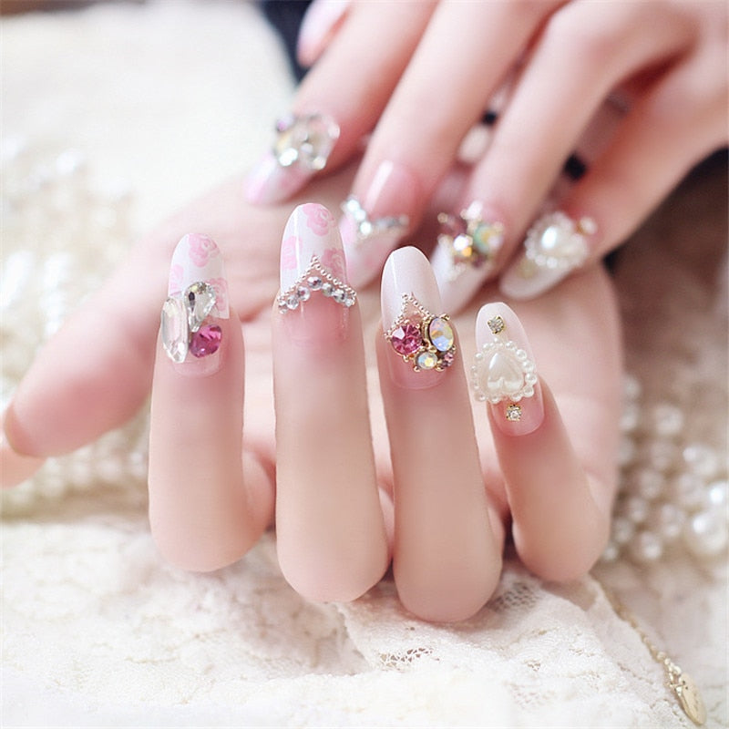 Shining Rhinestone Nails