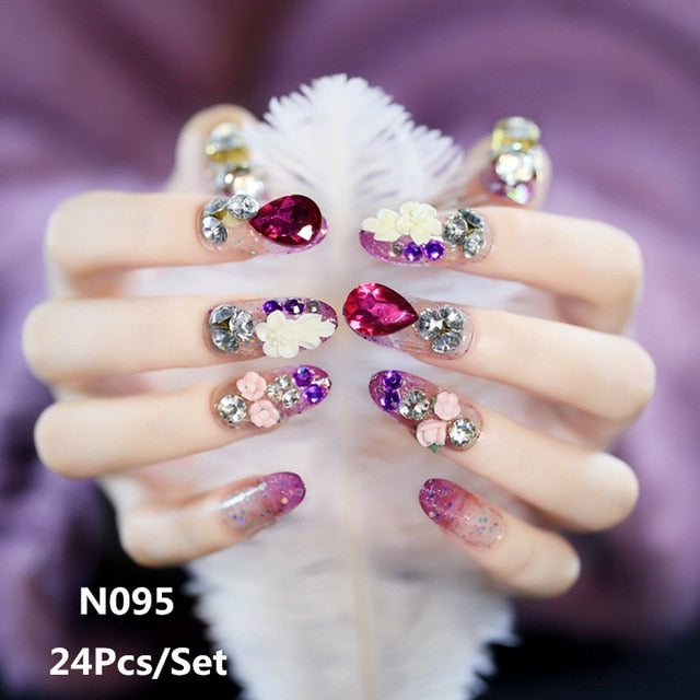 Shining Rhinestone Nails