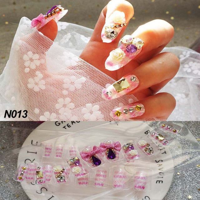 Shining Rhinestone Nails